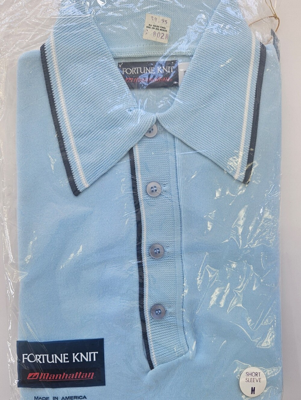Vintage Fortune Knit By Manhattan Soft Collar Polo